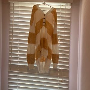 Cute yellow and white striped sweater